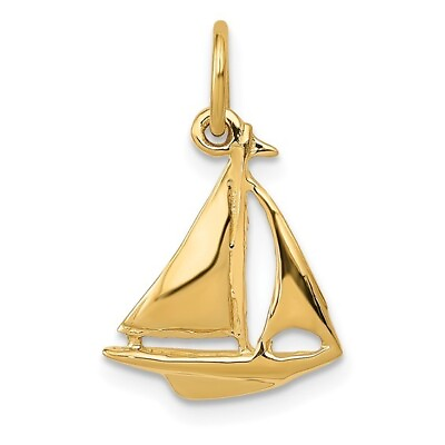#ad 14K Yellow Gold 3D Sailboat Charm approximately 1 2quot; tall $139.00