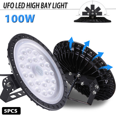 #ad 5X100W 100 Watt UFO LED High Bay Light Shop Lights Warehouse Gym Industrial Lamp $100.99