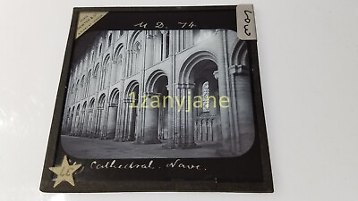 #ad LOW Glass Magic Lantern Slide Photo CATHEDRAL NAVE $11.31