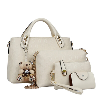 #ad 4Pcs Set Women Lady Leather Handbags Messenger Shoulder Bags Tote Satchel Purse $19.88