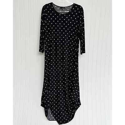 #ad Sun Kim Jersey Rachel Dress Polka Dot Long Sleeve Dress SK337 $50.00