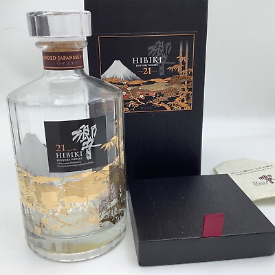#ad Suntory Hibiki 21 Year Design Bottle Kachofuugetsu Fuji Empty bottle Japan $199.00
