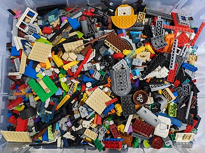 #ad 3 Pounds LEGO Bulk Lot Genuine Pieces Bricks Plates Speciality Building Washed $29.84