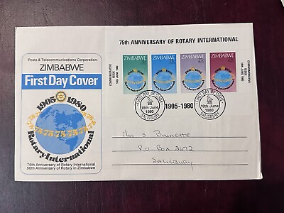 #ad Zimbabwe 1980 75th Anniversary of Rotary International FDC GBP 13.99
