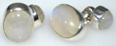 #ad Natural White Moonstone Gemstone 925 Sterling Silver Cufflinks For Men#x27;s $62.99