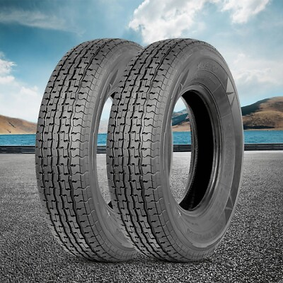 #ad Set 2 ST205 75R14 Trailer Tires Radial 205 75 14 Tubeless 8PR Load Range D Tyres $129.99