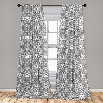 #ad Grey Microfiber Curtains 2 Panel Set for Living Room Bedroom in 3 Sizes $25.99