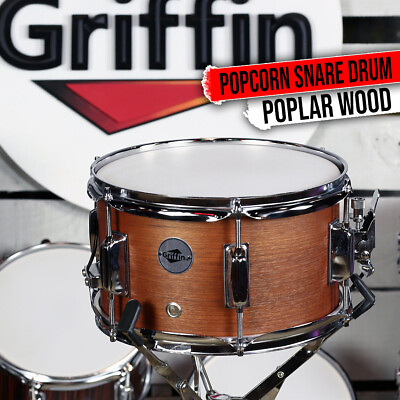 #ad GRIFFIN Firecracker Snare Drum Popcorn 10x6 Poplar Wood Shell Percussion $42.00