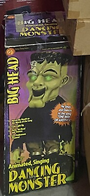 #ad VTG Halloween Big Head Dancing Monster Gemmy Frankenstein Animated Sings WORKS $49.00