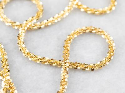#ad 14k Gold Plated Over 925 Sterling Silver 3mm Twisted Rock Sparkle Chain Italy $25.99