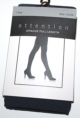 #ad Attention Navy Opaque Full Length Tights 1 Pair Plus Size 1X 2X $7.98
