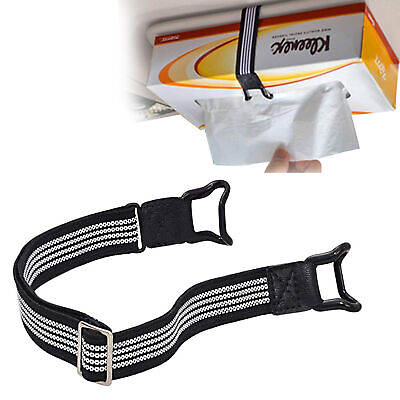 #ad Car Tissue Box Holder Auto Holder Belt Elastic Fixing Straps For Car Sun Visor $9.19