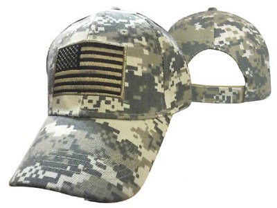 #ad USA Tactical American Flag Patch Digital Camo Camouflage Cap Hat Premium $8.88