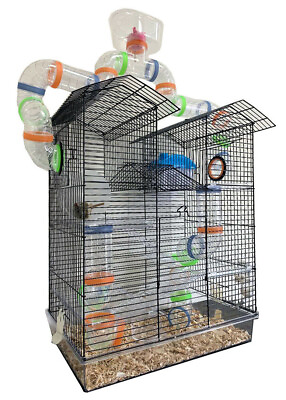 #ad Black Large 5 Floor Tower Hamster Habitat Rodent Gerbil Mouse Mice Rat ClearBase $54.57