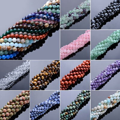 #ad 15“ Natural 4 6 8mm Freeform Gemstone Beads For DIY Jewelry Making Strand $2.09