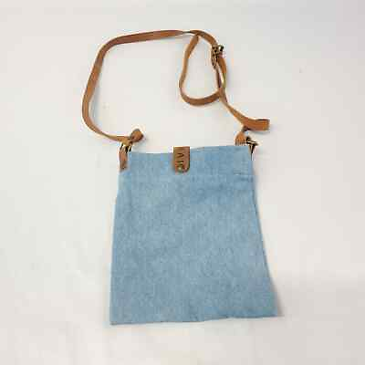 #ad LIVTHAI Jean Purse Small 9x7 Leather Strap Fashionable Denim Handbag $14.00