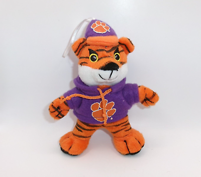 #ad Clemson Tiger Mascot Christmas Ornament Finger Puppet Soft Plush Orange amp; Purple $12.99