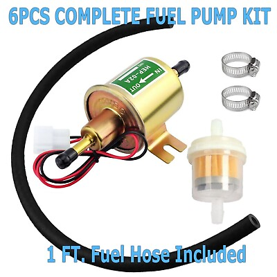 #ad 6PCs 12V Electric Fuel Pump HEP 02A Universal Inline Low Pressure Gas Diesel $9.99