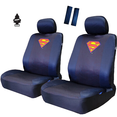 #ad For Nissan New Pair DC Comic Superman Car Seat Covers Shoulder Pads Set Bundle $34.06