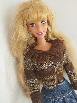 #ad Disney Barbie Doll bendable knees 1966 Body Mold Disney Head Boots Skirt Sweater $13.56