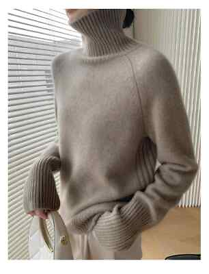 #ad Autumn and Winter Turtleneck Version of Loose Pure Mountain Sweater Thickened $114.92