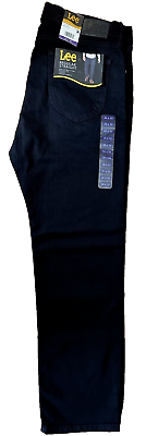 #ad NWT Lee’s Men’s Regular Straight 5 Pocket Comfort Stretch Jeans Black 36 x 32 $22.36
