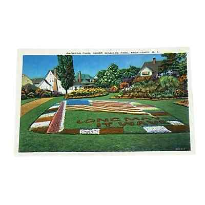 #ad #ad Postcard American Flag Roger Williams Park Providence Rhode Island Vintage B298 $4.99