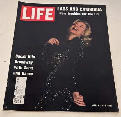 #ad Life Magazine April 3rd 1970 Laos And Cambodia Bacall Fantasia $14.95