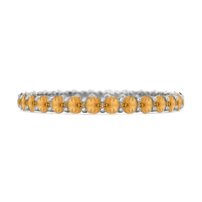 #ad 2 MM Round Citrine 925 Sterling Silver Full Eternity Women Stackable Ring $25.50