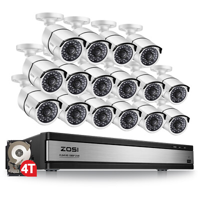 #ad ZOSI H.265 16ch 5MP Lite DVR 1080p Security Camera System CCTV System with HDD $319.99