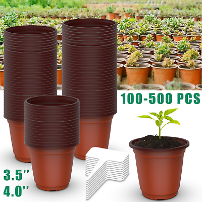 #ad Plastic Plant Flower Pots Nursery Garden Seedlings Starting Pot Container 100PCS $12.59