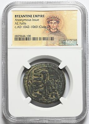 #ad #ad BYZANTINE. Anonymous Christ Follis 1042 1060 AD. Class D NGC Certified $60.00