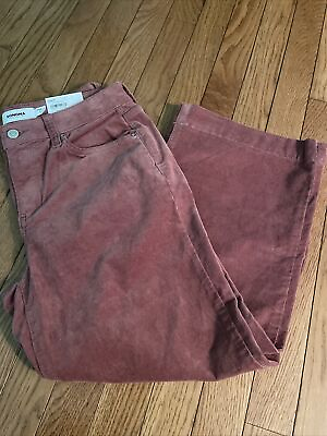 #ad Sonoma Wide Leg Crop Corduroy Jeans Size 6 High Rise Mauve Stretch $14.39
