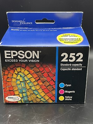 #ad EPSON 252 Ink Combo Pack Cyan Magenta Yellow Best By 01 2026 T252520 $24.95