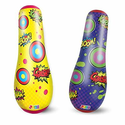 #ad Inflatable Bopper 47 Inches Kids Punching Bag with Bounce Back Action Inflatab $26.91