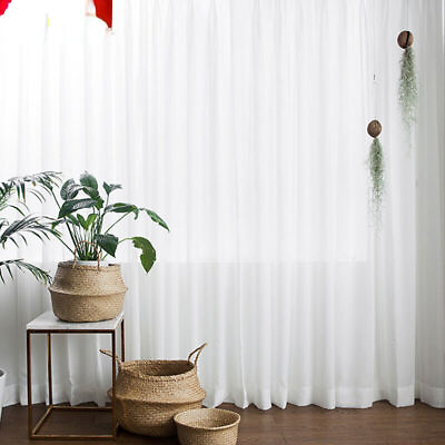 #ad 30% Shading Solid White Curtains for Living Room Decoration Window Curtains $92.19