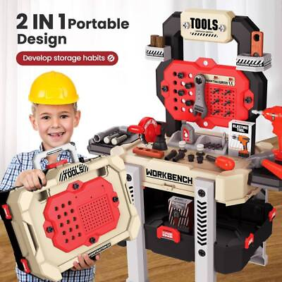 #ad Kids Tool Bench Toddler Workbench with Electric Drill and 78 Realistic Toy Tool $39.45