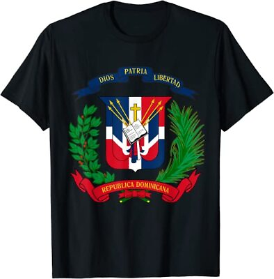 #ad NEW Coat of Arms Republica Dominicana Bandera Dominican Flag Great T Shirt S 3XL $23.27