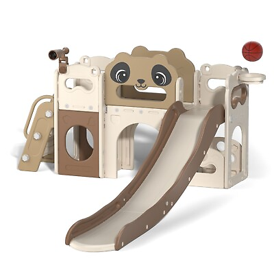 #ad 8 in 1 Kids Slide Climber Playset Toddlers Indoor Outdoor Freestand Playground $229.99