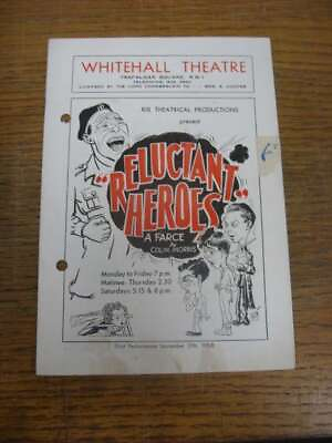 #ad 12 09 1950 Theatre Programme: Reluctant Heroes A Farce by Colin Morris At Whit GBP 3.99