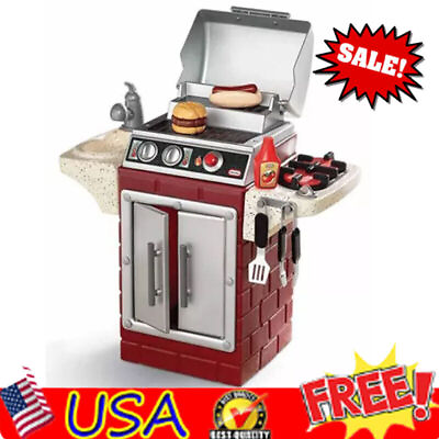 #ad Kitchen Play Pretend Kids Backyard Cooking Barbecue Get Out #x27;n#x27;Grill BBQ Toy Set $37.99