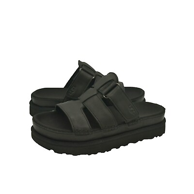 #ad Women#x27;s Shoes UGG GOLDENSTAR SLIDE Leather Sandals 1154652 BLACK $110.00