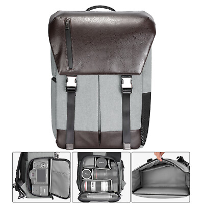 #ad Travel Laptop Camera Backpack Leather Waterproof Case Bag Professional Lens Bag $26.59