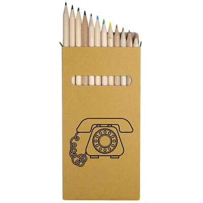 #ad 12 x #x27;Telephone#x27; Long 178mm Coloured Pencils Pencil Set PE00023880 GBP 4.99