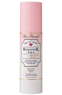 #ad Too Faced Hangover Rx 3 in 1 Primer Setting Spray 4oz New Boxed Prime Makeup FS $23.74