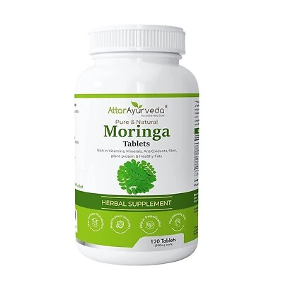 #ad Pura Vida Organic Moringa Oleifera Supplement 120 Capsules 500mg $41.86