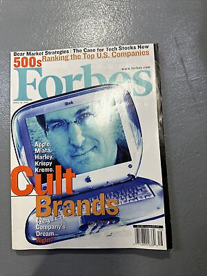 #ad Vintage Forbes Magazine APRIL 16 2001 CULT BRAND Steve Jobs Apple Issue $12.00