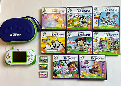 LeapFrog Leapster Explorer With Case amp; 11 Disney Nickelodeon Games Tested $74.99