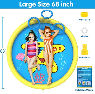 #ad INNOCHEER Splash Pad 68 Inch Sprinkler Splash Pad Toys for Kids amp; Toddlers Inf $29.99