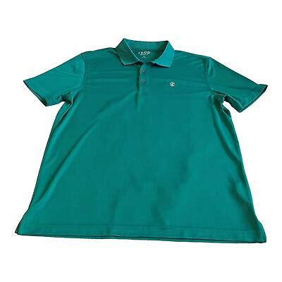 #ad Izod Golf Men’s Short Sleeve Polo Shirt Size M Green Performance Sport Casual $14.94